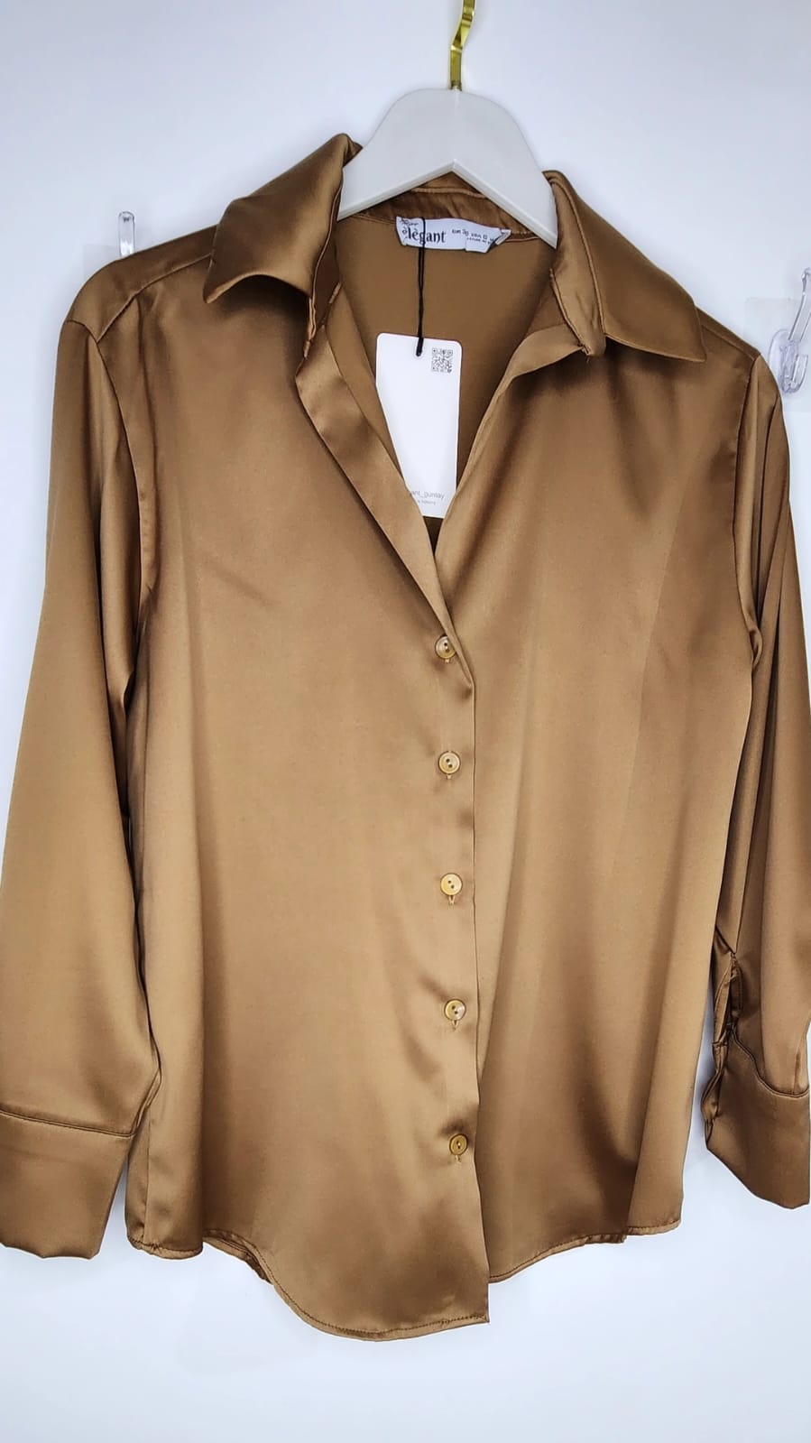 Kahverengi Saten Gömlek